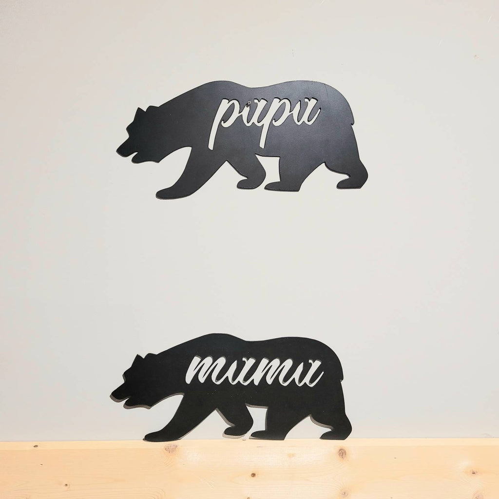 Mama Bear Metal Wall Art Aluminum Sign — detail view