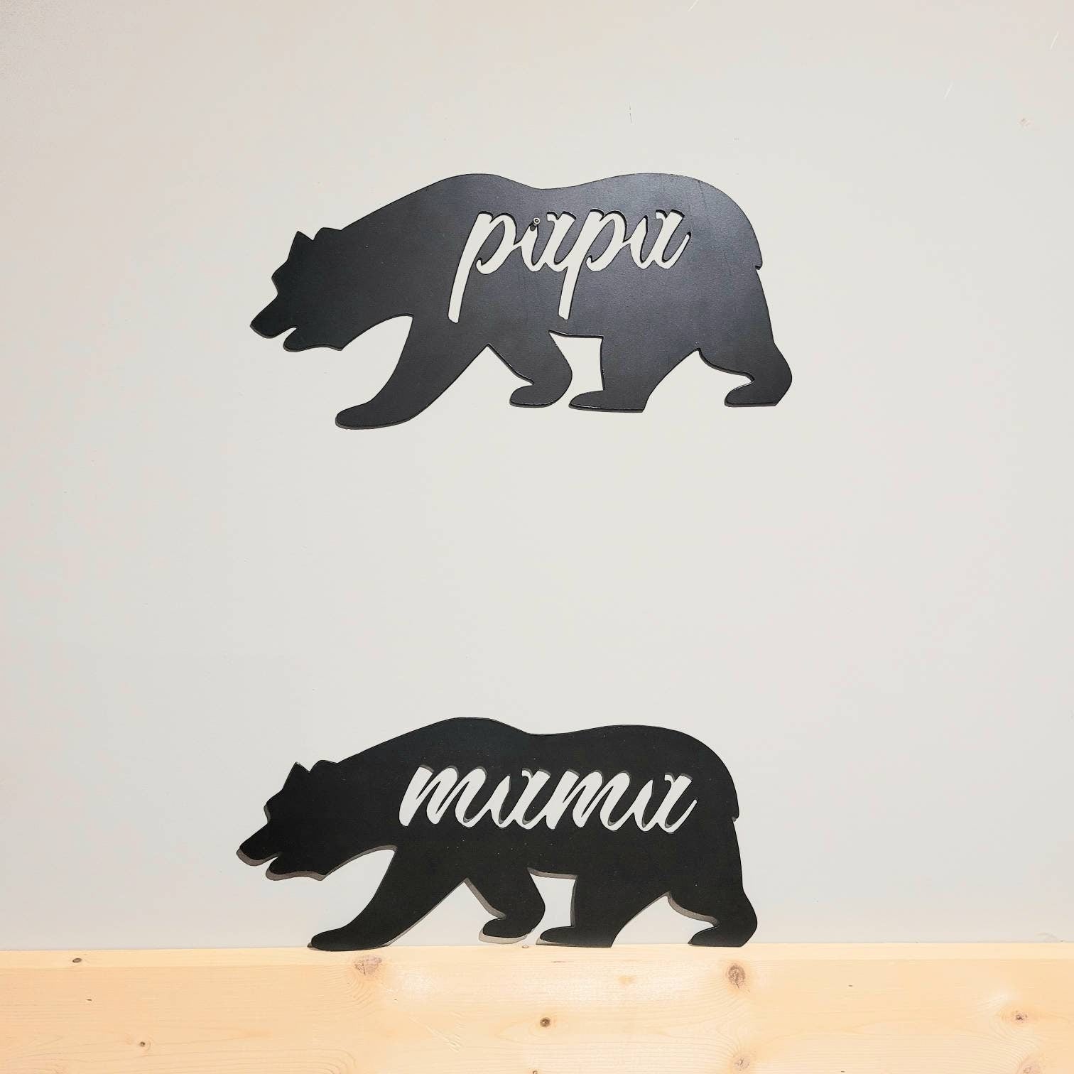 Mama Bear Metal Wall Art Aluminum Sign — detail view