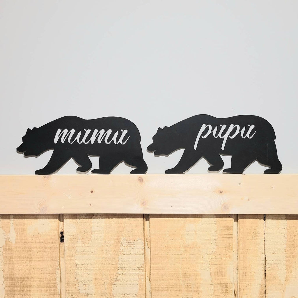 Mama Bear Metal Wall Art Aluminum Sign — alternate angle