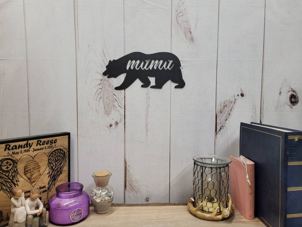 Mama Bear Metal Wall Art Aluminum Sign — alternate angle