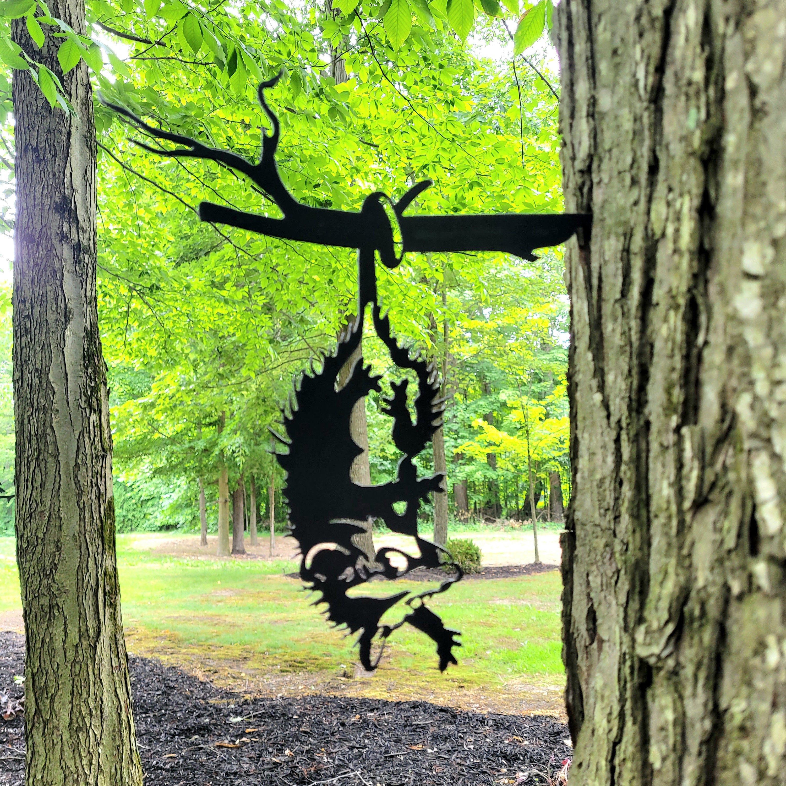 Opossum Metal Garden Stake Metal Garden Stake — lifestyle setting