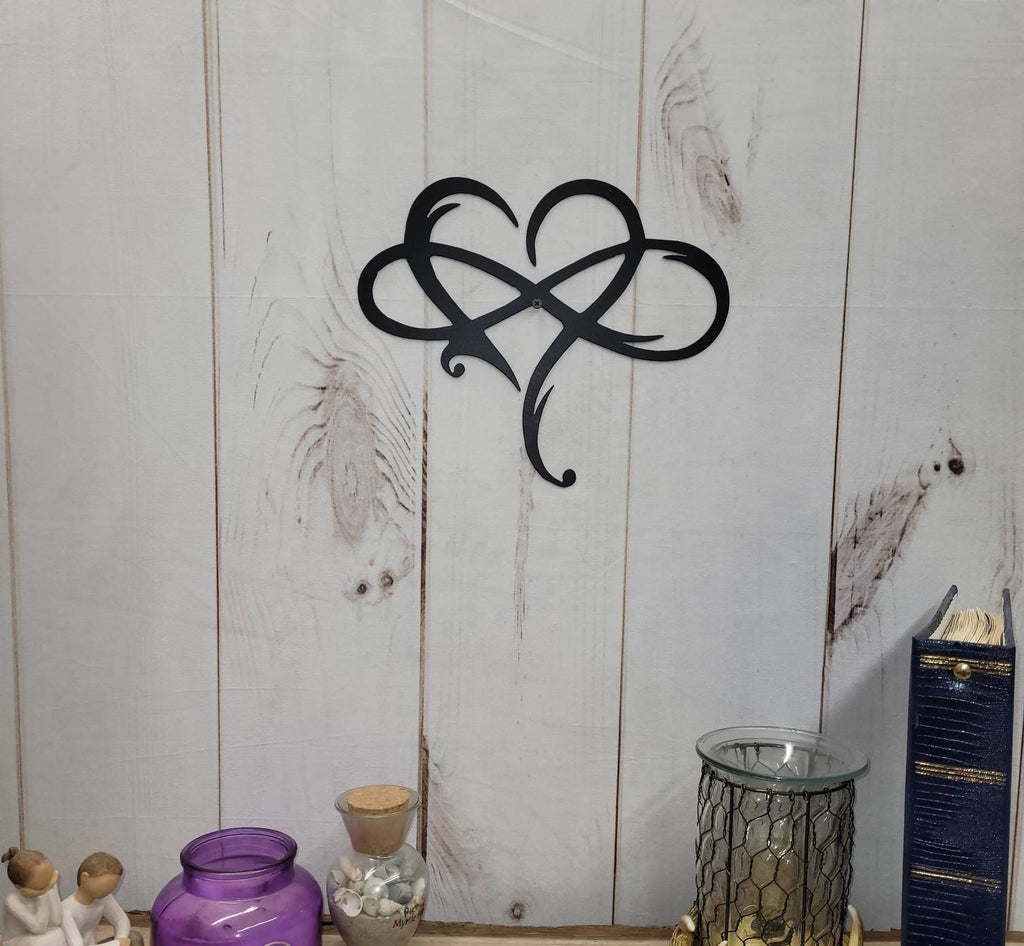 Heart Infinity Metal Wall Sign Aluminum Sign — detail view
