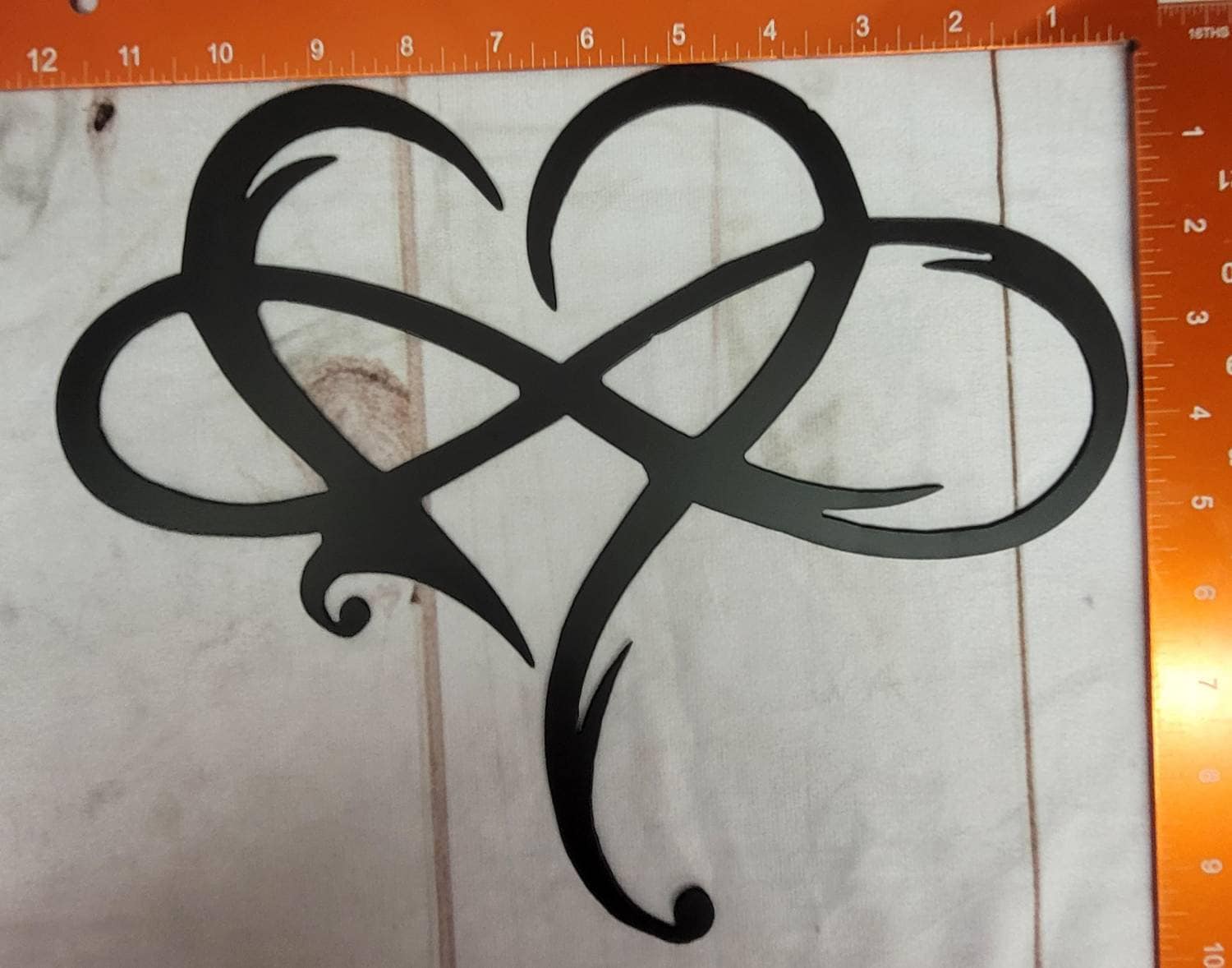 Heart Infinity Metal Wall Sign Aluminum Sign — alternate angle