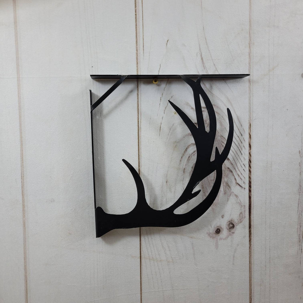 Buck Antler Shelf Bracket Set Metal Shelf Bracket — lifestyle setting