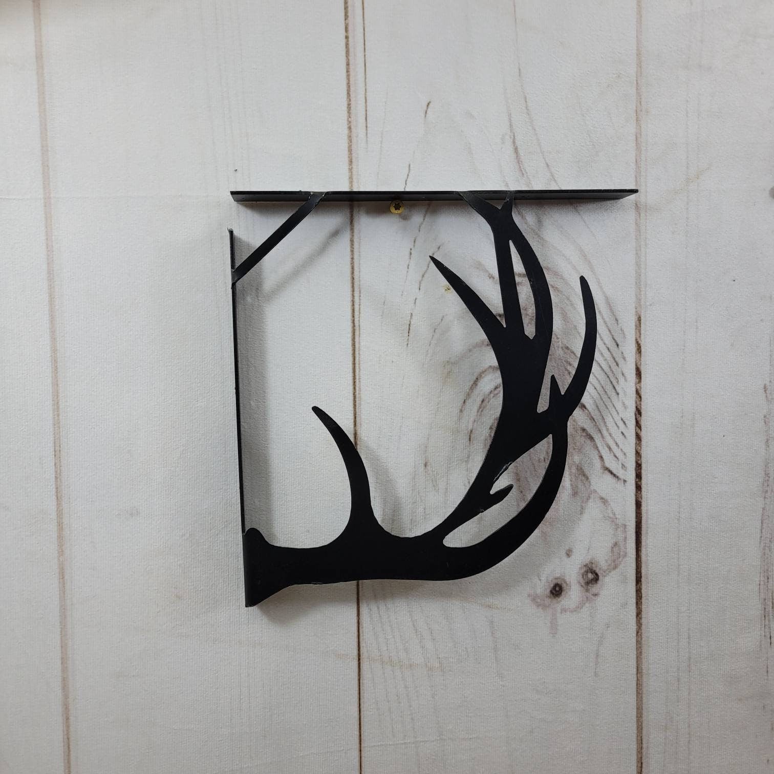 Buck Antler Shelf Bracket Set Metal Shelf Bracket — lifestyle setting