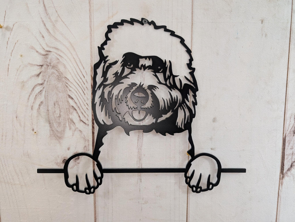 Goldendoodle Metal Art Sign Aluminum Sign — detail view