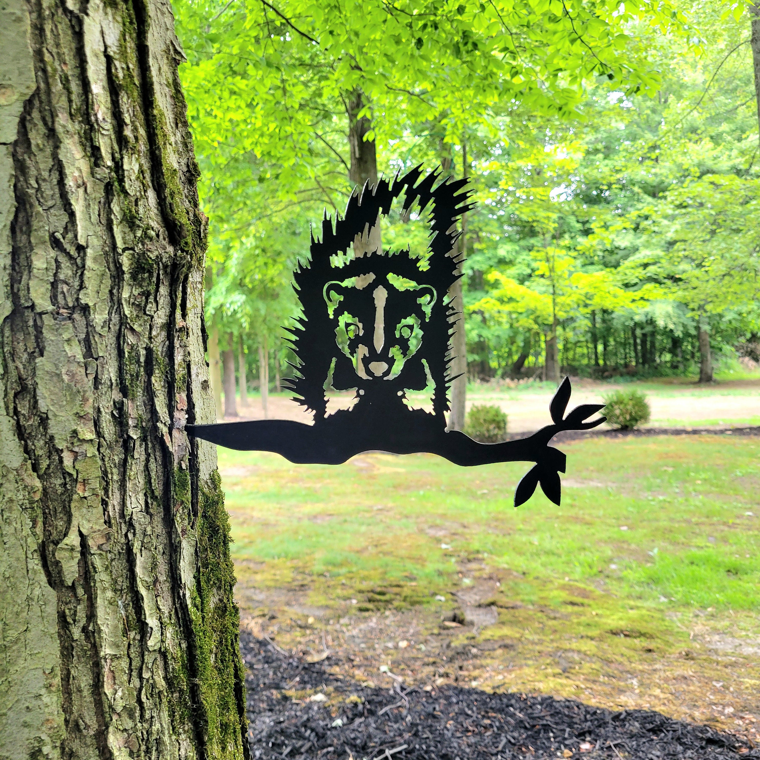 Skunk Metal Garden Stake Metal Garden Stake — lifestyle setting