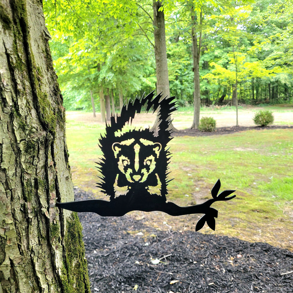 Skunk Metal Garden Stake Metal Garden Stake — detail view