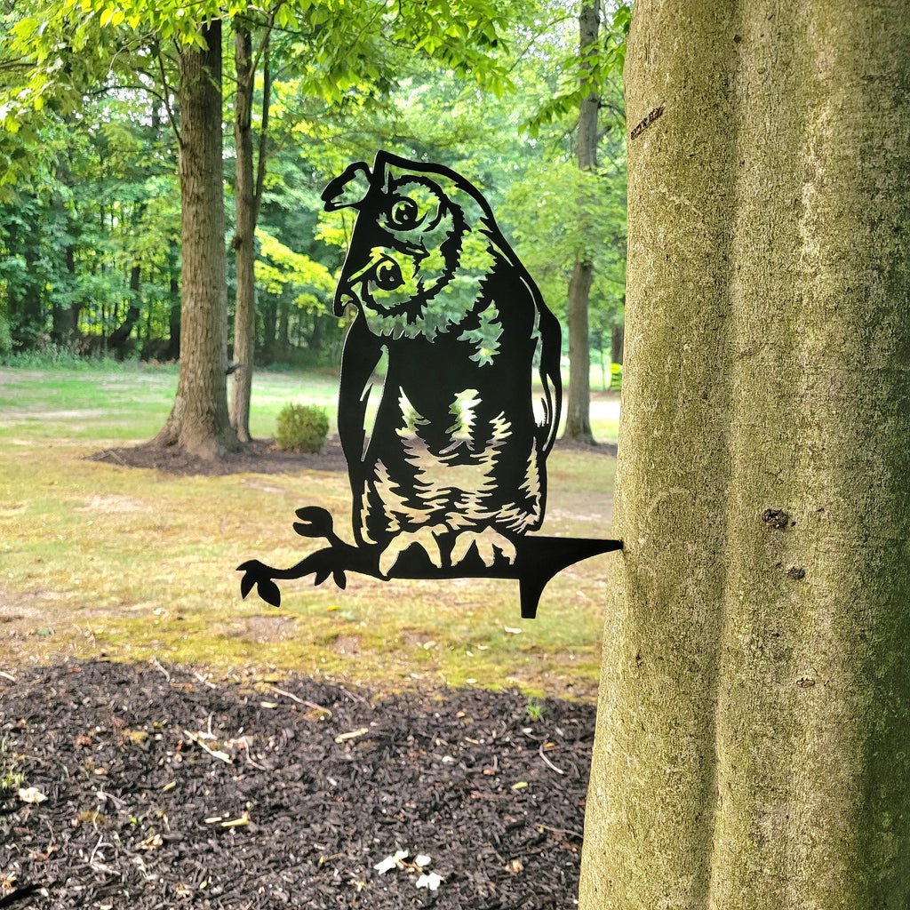 Owl Metal Garden Stake Metal Garden Stake — alternate angle