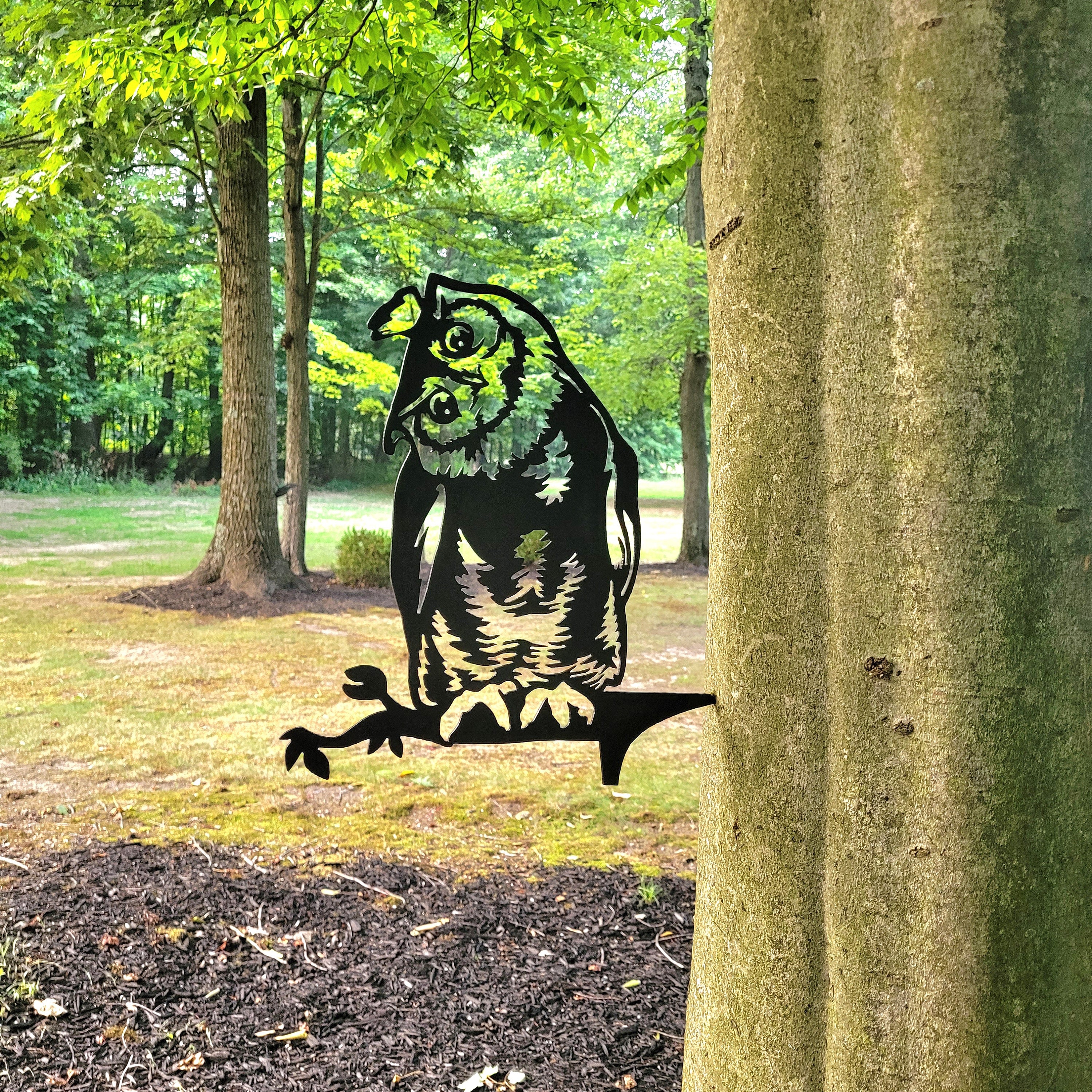 Owl Metal Garden Stake Metal Garden Stake — alternate angle