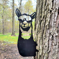 Alpaca Metal Garden Stake Metal Garden Stake — front view on white background