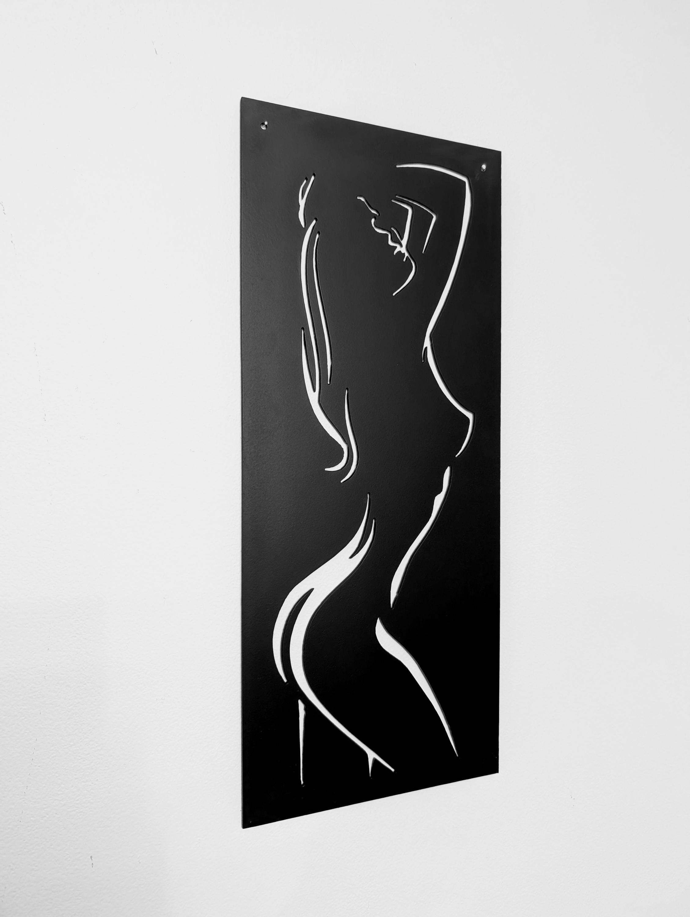 Sexy Female Body Line Art Aluminum Sign — alternate angle