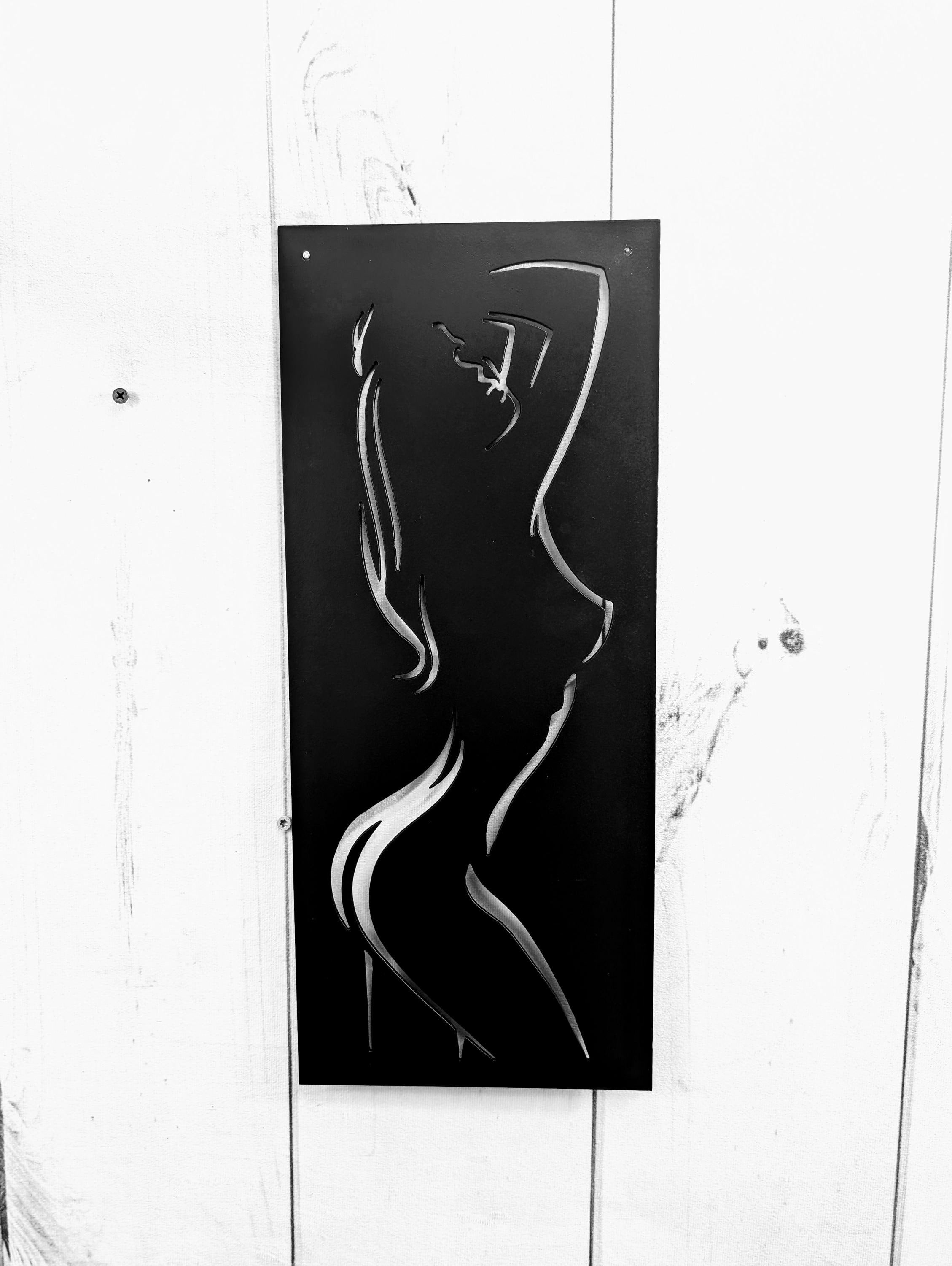 Sexy Female Body Line Art Aluminum Sign — alternate angle
