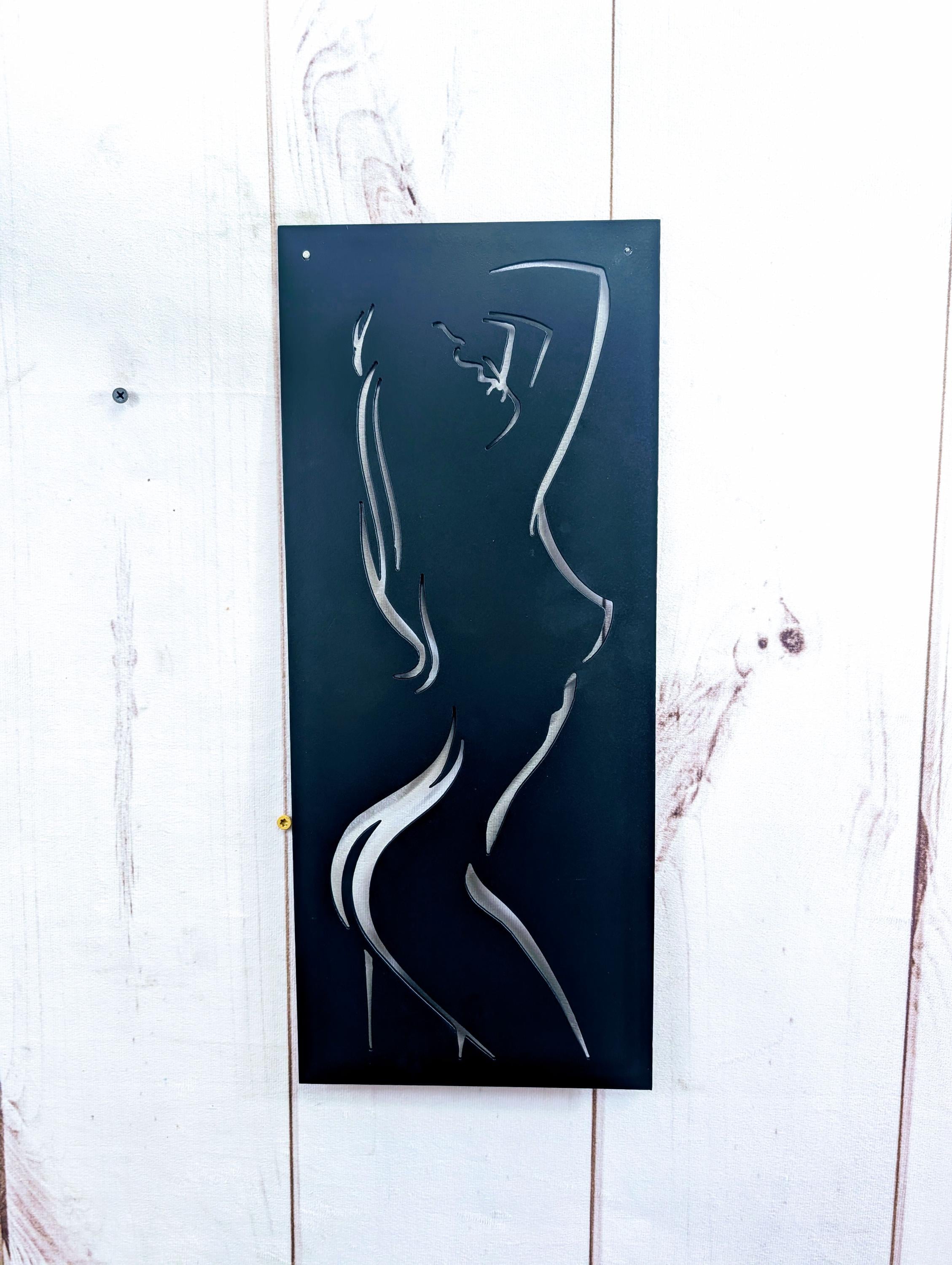 Sexy Female Body Line Art Aluminum Sign — alternate angle