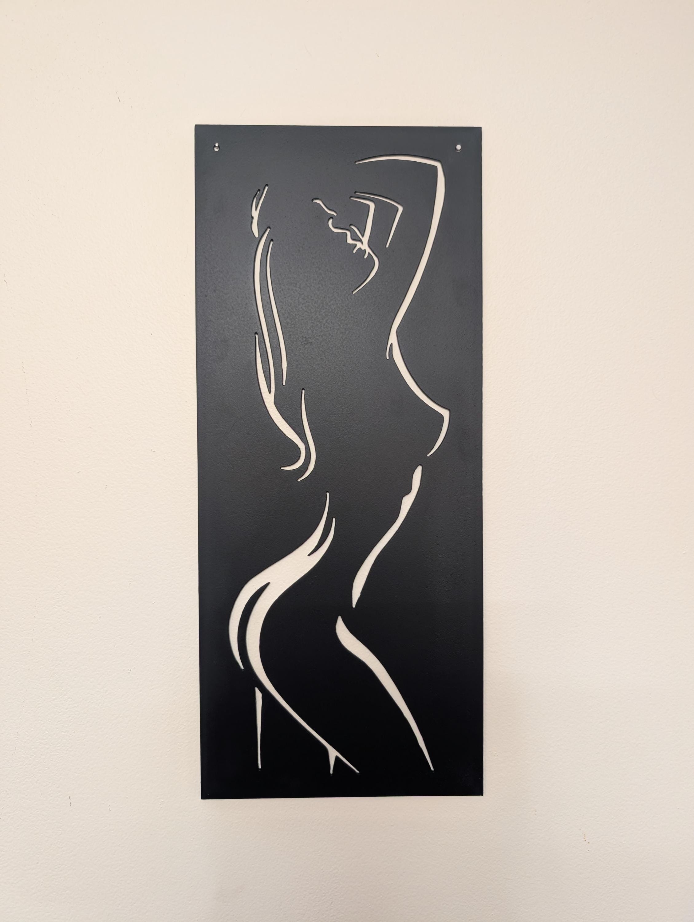 Sexy Female Body Line Art Aluminum Sign — alternate angle