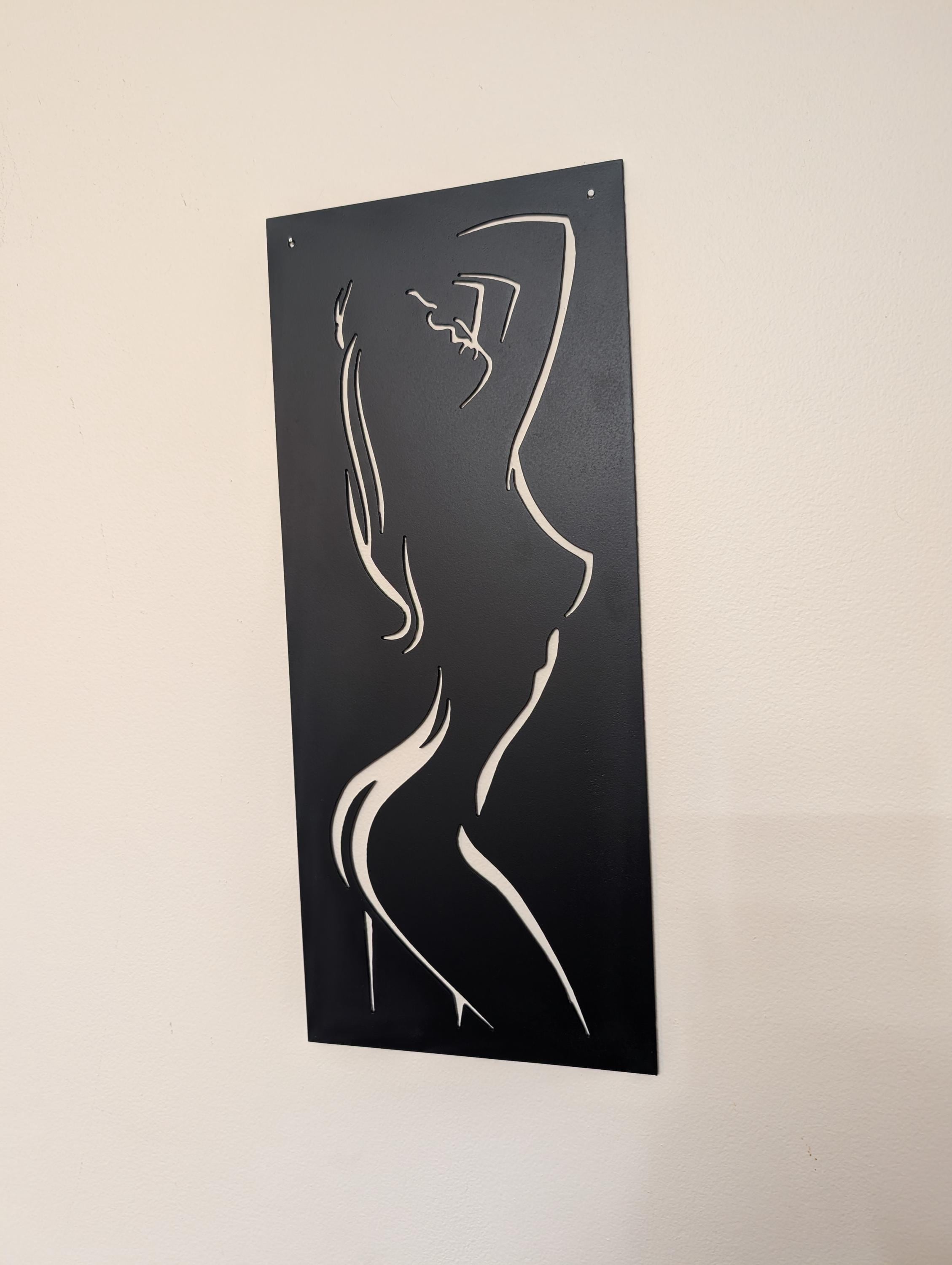 Sexy Female Body Line Art Aluminum Sign — alternate angle