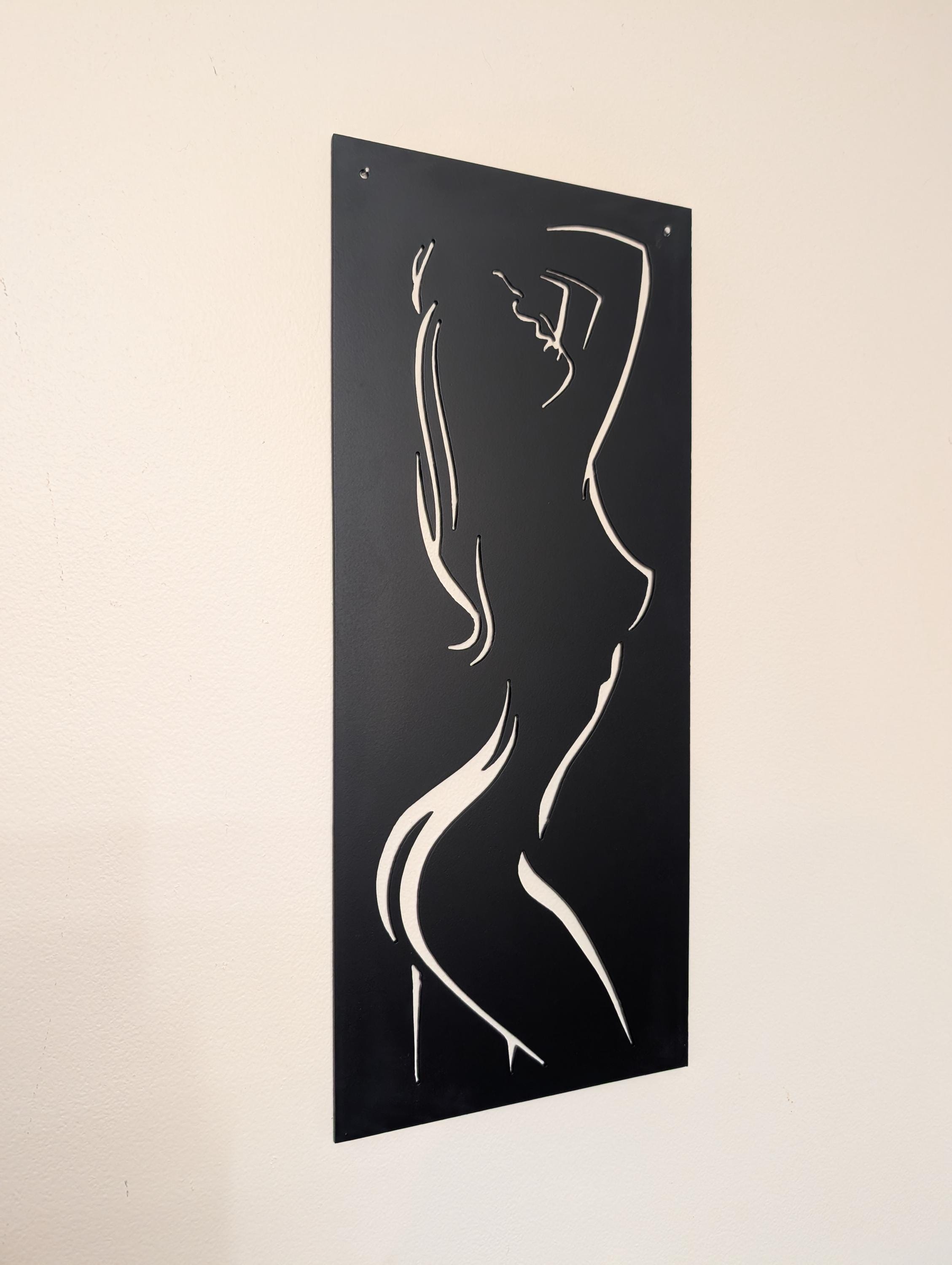 Sexy Female Body Line Art Aluminum Sign — alternate angle