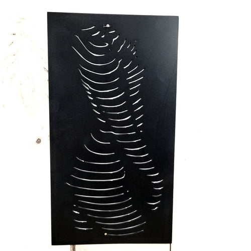 Abstract Female Torso Metal Wall Art Aluminum Sign — front view on white background