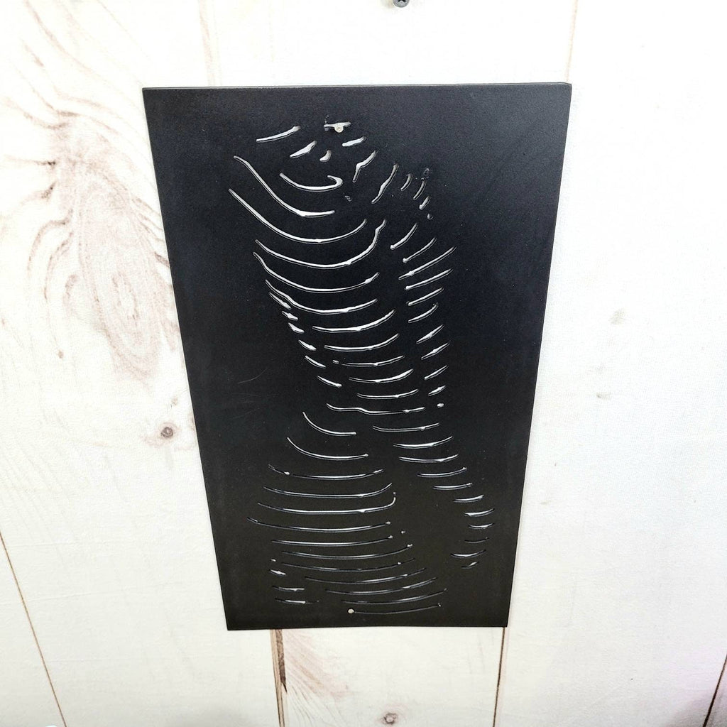 Abstract Female Torso Metal Wall Art Aluminum Sign — detail view