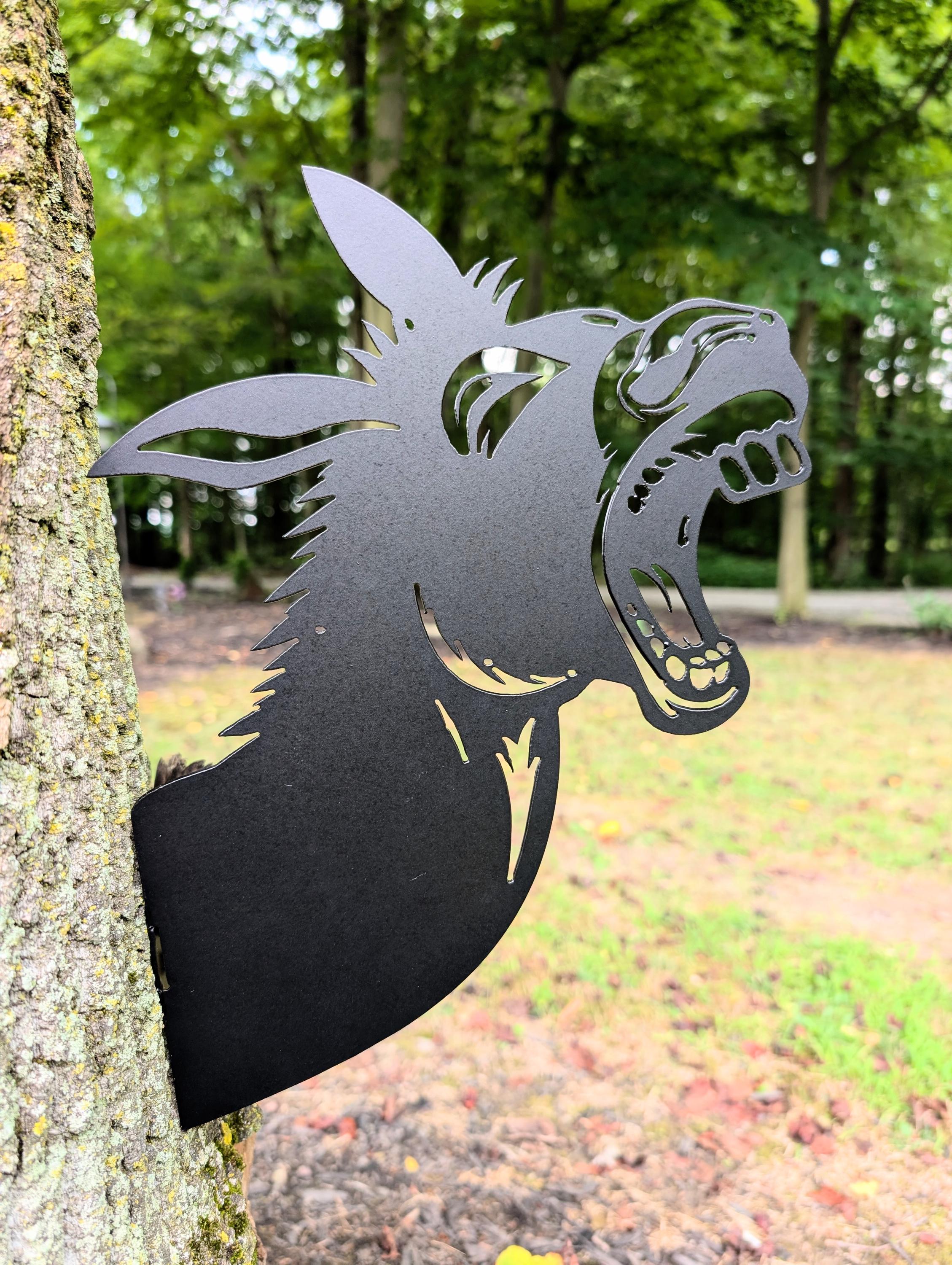 Laughing Donkey Metal Yard Stake Metal Garden Stake — lifestyle setting