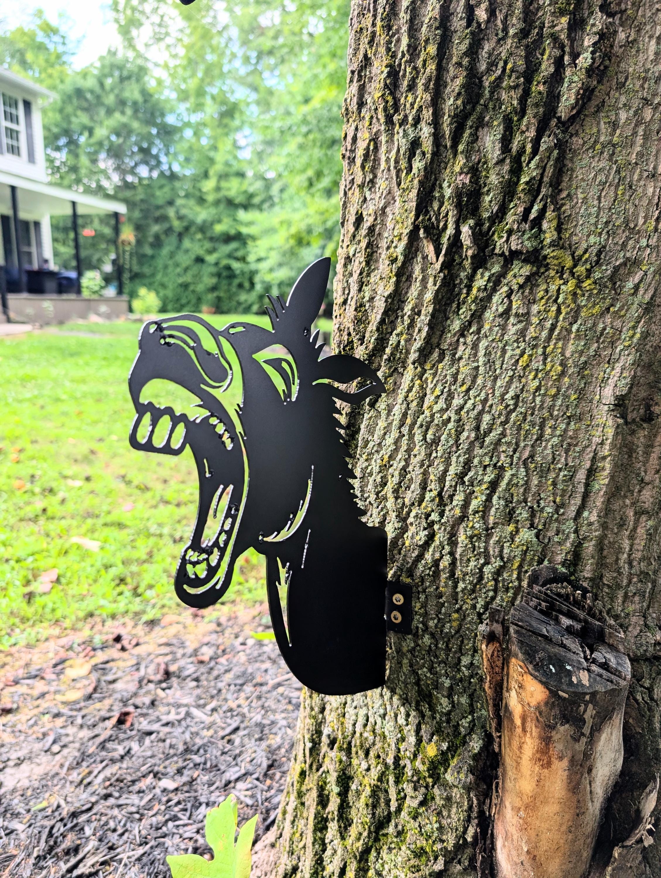 Laughing Donkey Metal Yard Stake Metal Garden Stake — alternate angle