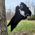 Funny Ostrich Metal Garden Stake Metal Garden Stake — front view on white background