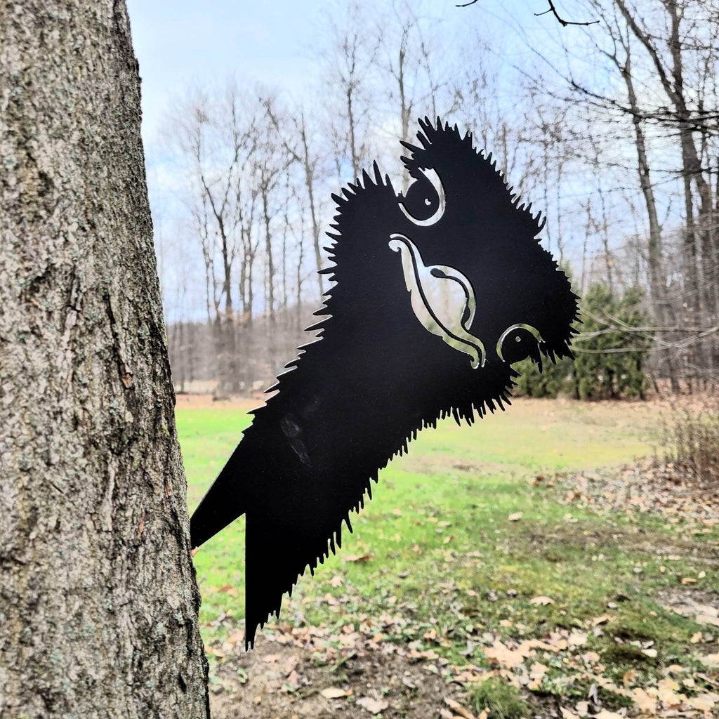 Funny Ostrich Metal Garden Stake Metal Garden Stake — lifestyle setting