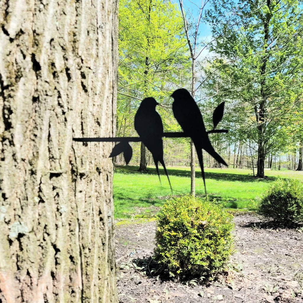 Love Birds Metal Garden Stake Metal Garden Stake — alternate angle
