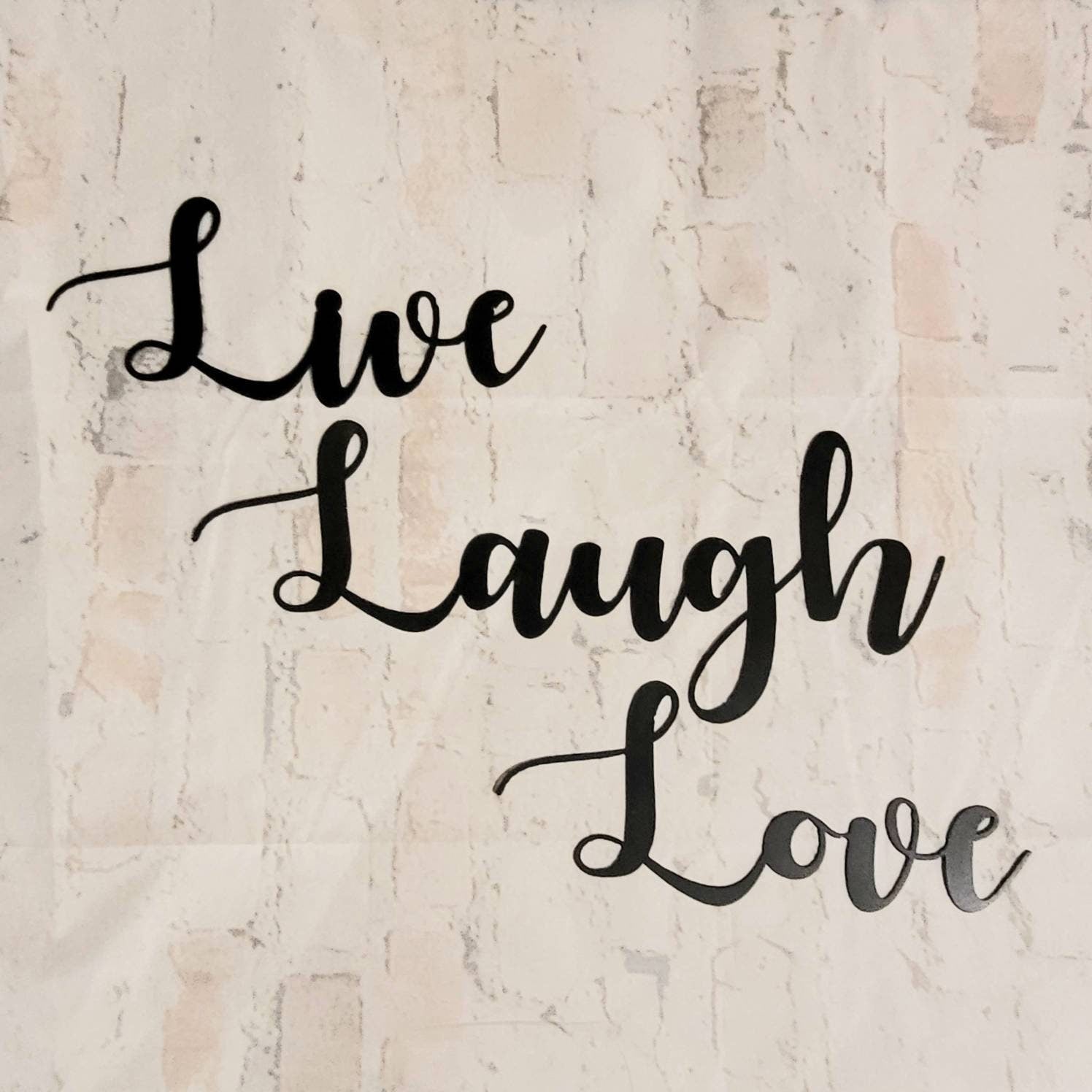 Live Laugh Love Metal Sign Aluminum Sign — front view on white background