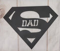Super Dad Metal Wall Art Aluminum Sign — front view on white background