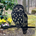 Barn Owl Metal Garden Stake Metal Garden Stake — front view on white background