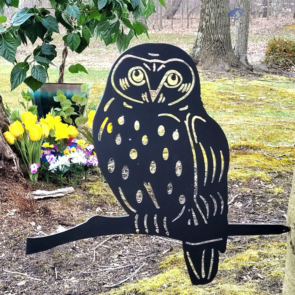Barn Owl Metal Garden Stake Metal Garden Stake — alternate angle