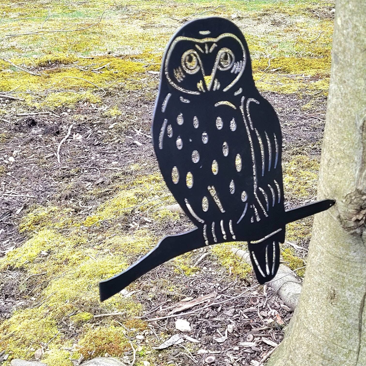 Barn Owl Metal Garden Stake Metal Garden Stake — alternate angle