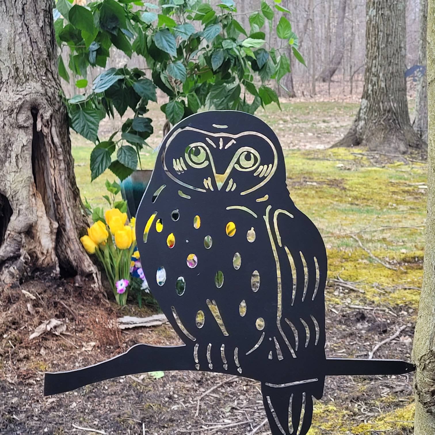 Barn Owl Metal Garden Stake Metal Garden Stake — alternate angle