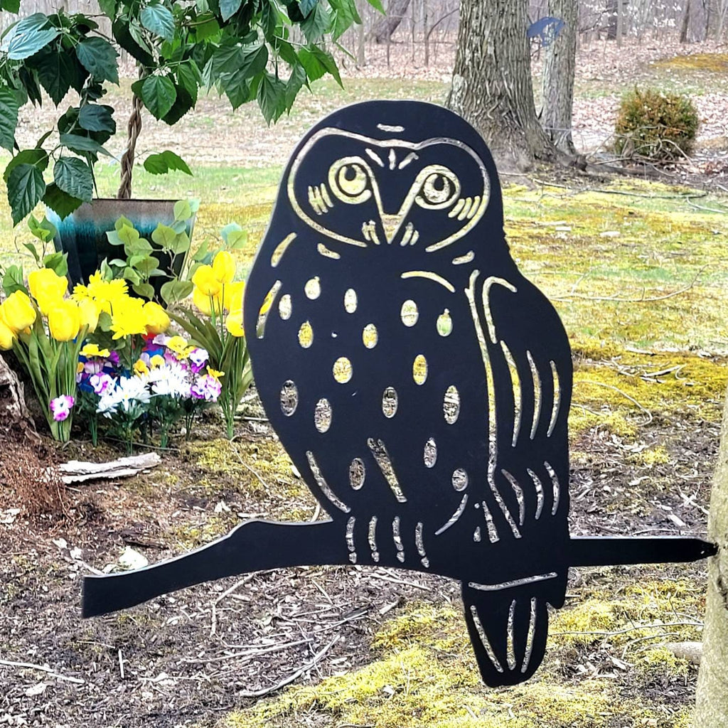 Barn Owl Metal Garden Stake Metal Garden Stake — alternate angle