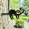 Sloth Metal Garden Stake Metal Garden Stake — front view on white background