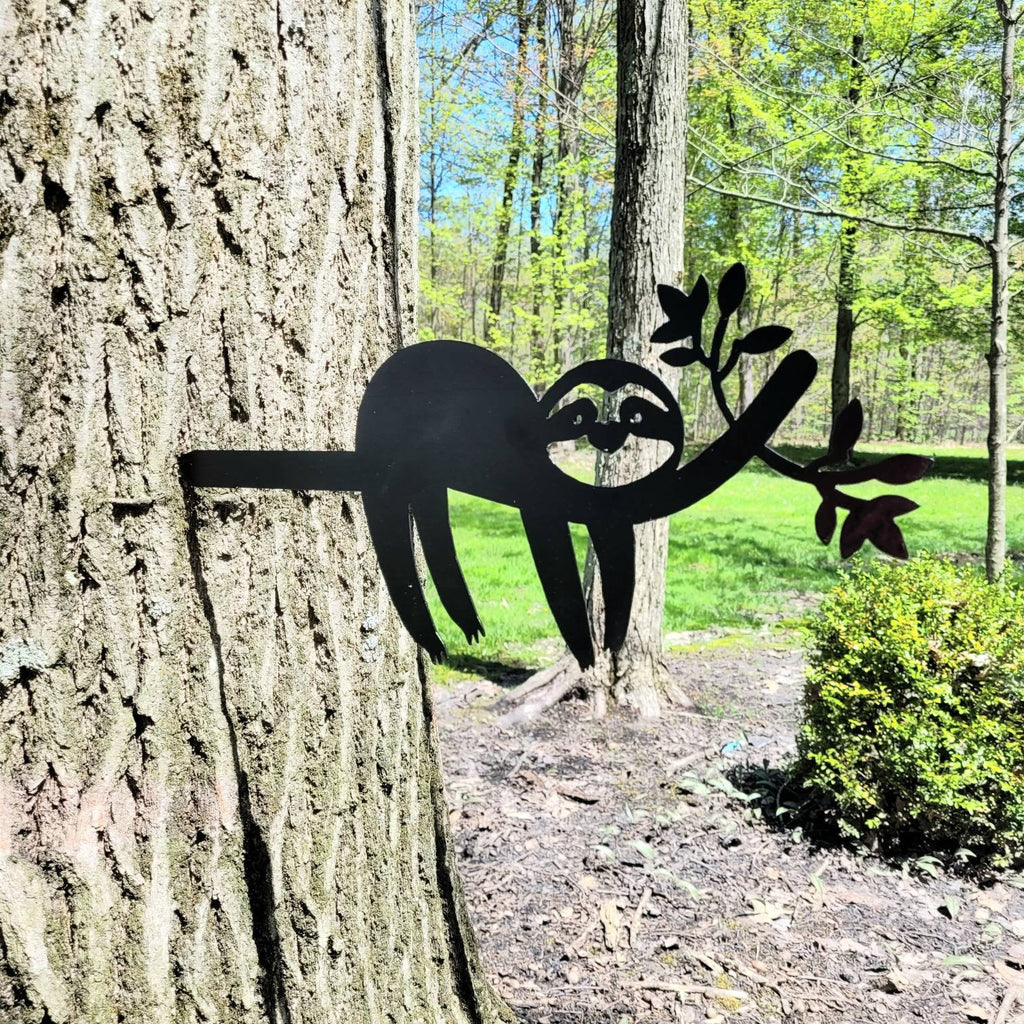 Sloth Metal Garden Stake Metal Garden Stake — detail view