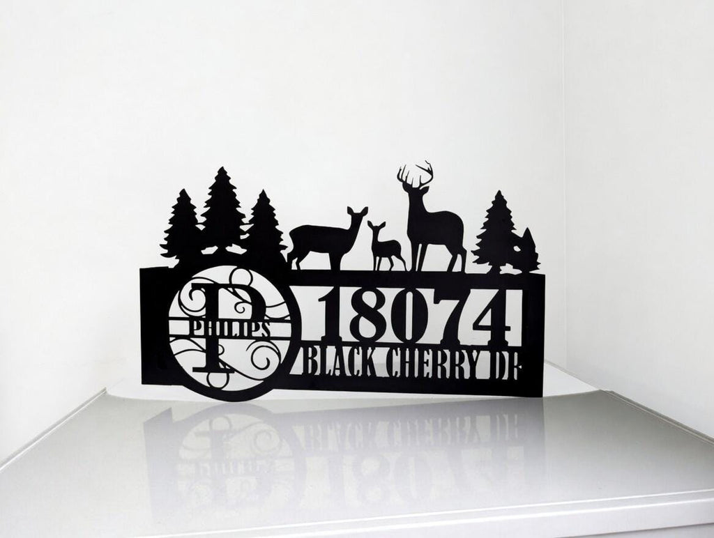 Custom Address Metal Garden Stake Metal Garden Stake — front view on white background