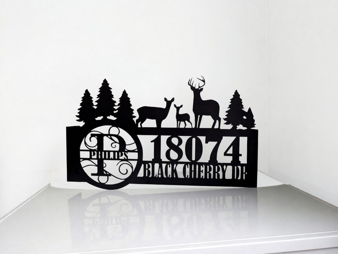 Custom Address Metal Garden Stake Metal Garden Stake — front view on white background
