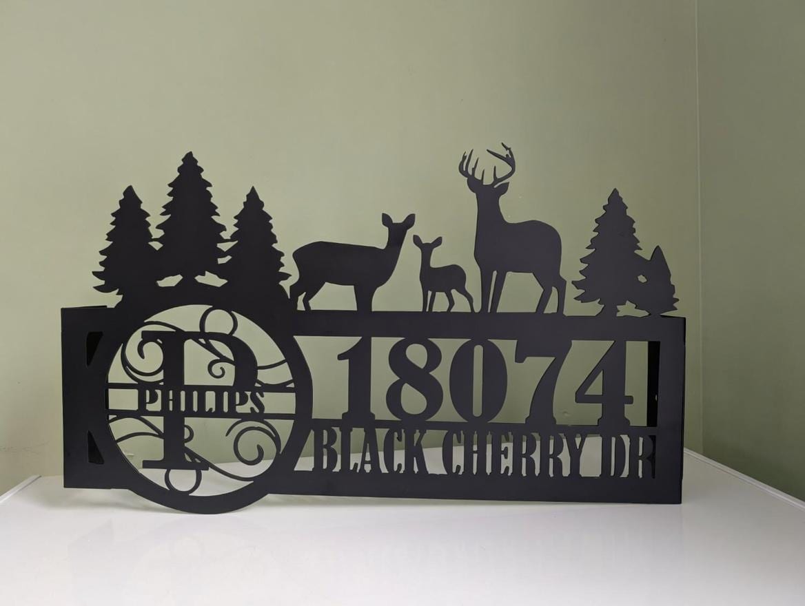 Custom Address Metal Garden Stake Metal Garden Stake — lifestyle setting