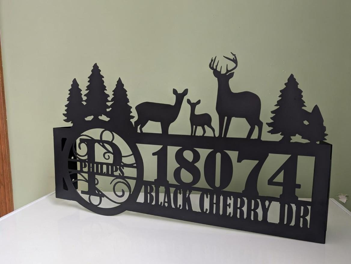 Custom Address Metal Garden Stake Metal Garden Stake — detail view