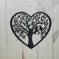Heart Tree of Life Metal Wall Sign Aluminum Sign — front view on white background
