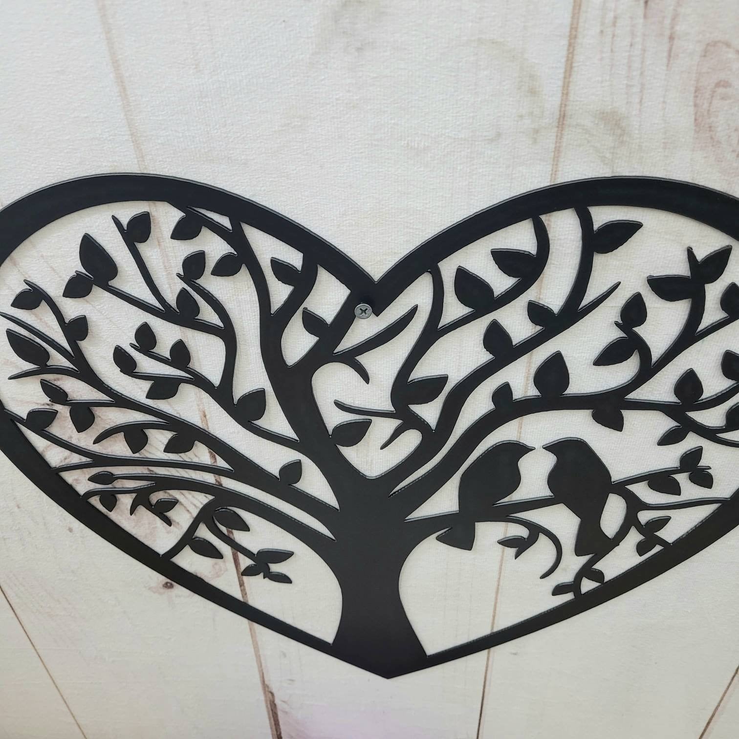 Heart Tree of Life Metal Wall Sign Aluminum Sign — alternate angle