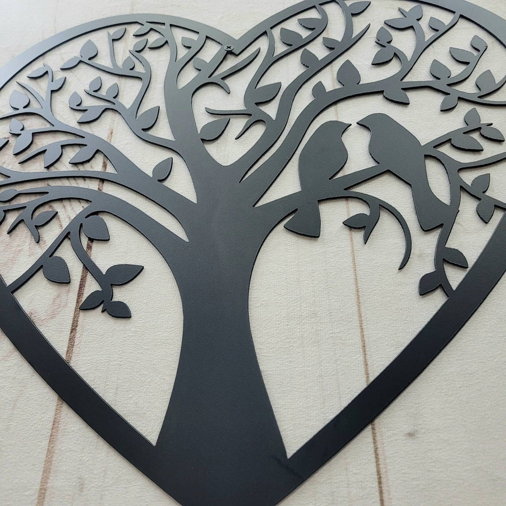 Heart Tree of Life Metal Wall Sign Aluminum Sign — alternate angle