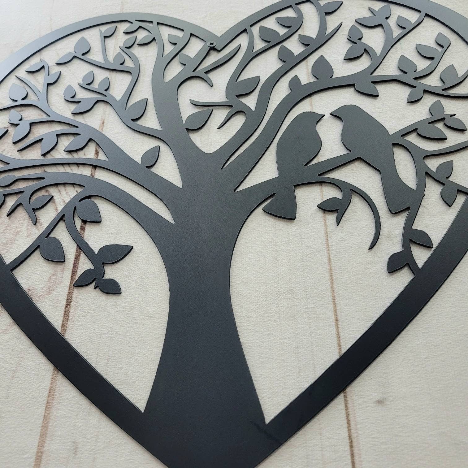 Heart Tree of Life Metal Wall Sign Aluminum Sign — alternate angle