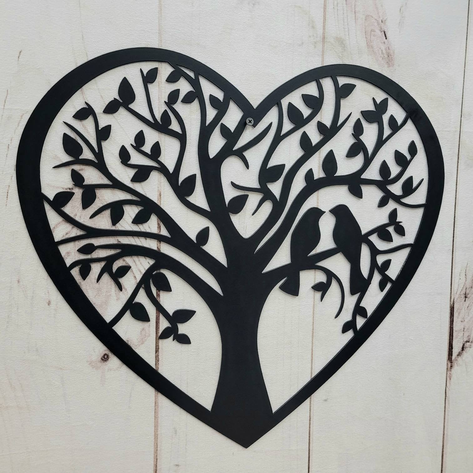 Heart Tree of Life Metal Wall Sign Aluminum Sign — alternate angle