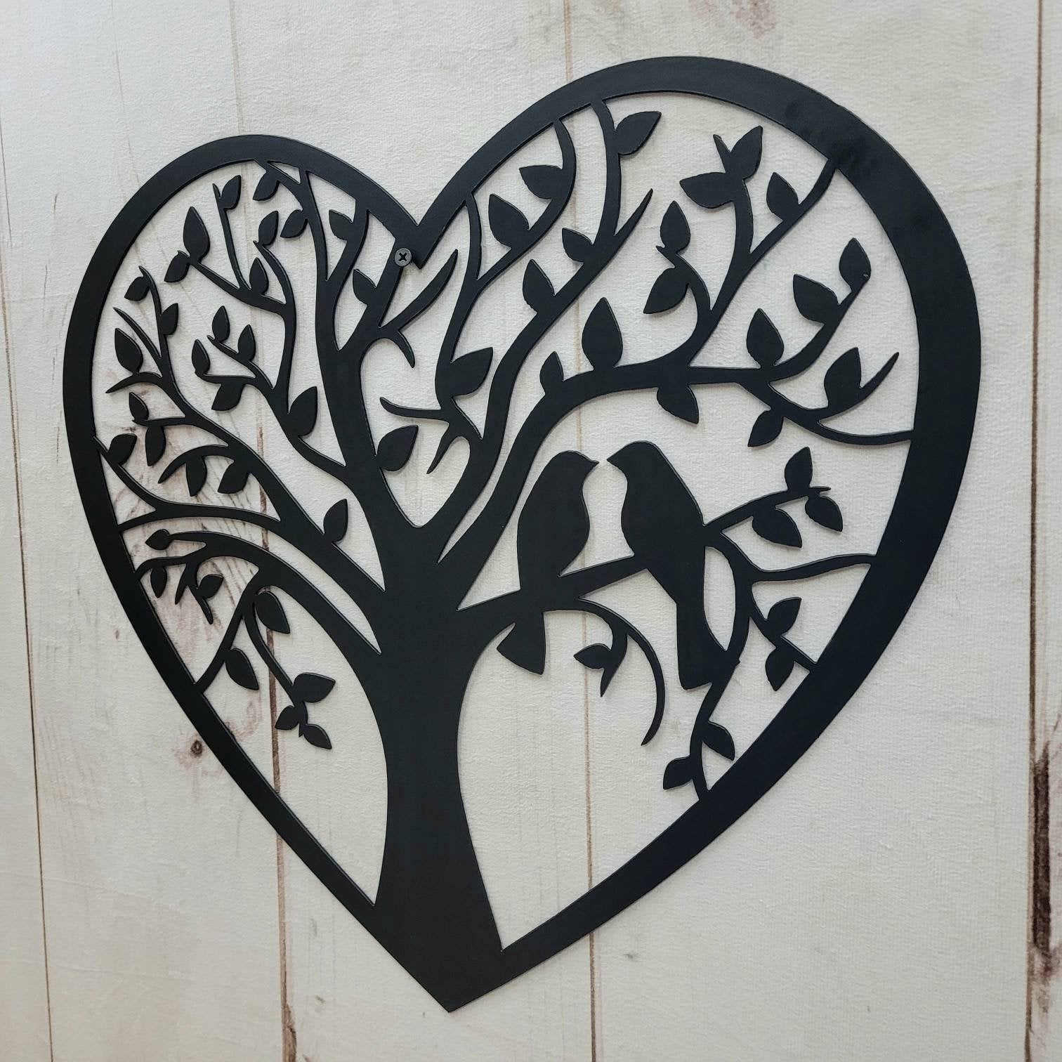 Heart Tree of Life Metal Wall Sign Aluminum Sign — alternate angle