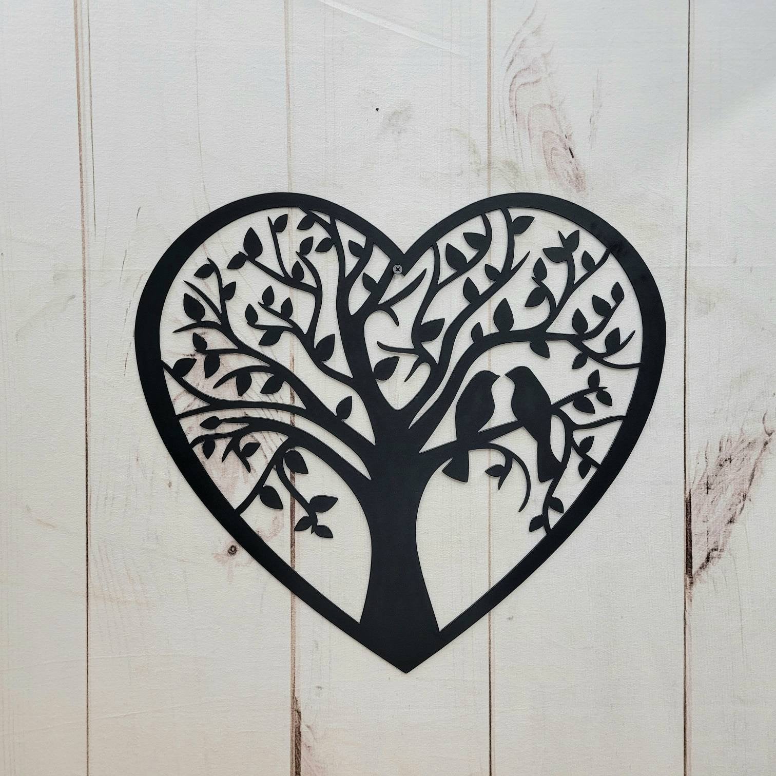 Heart Tree of Life Metal Wall Sign Aluminum Sign — alternate angle