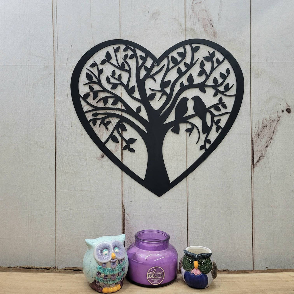 Heart Tree of Life Metal Wall Sign Aluminum Sign — alternate angle