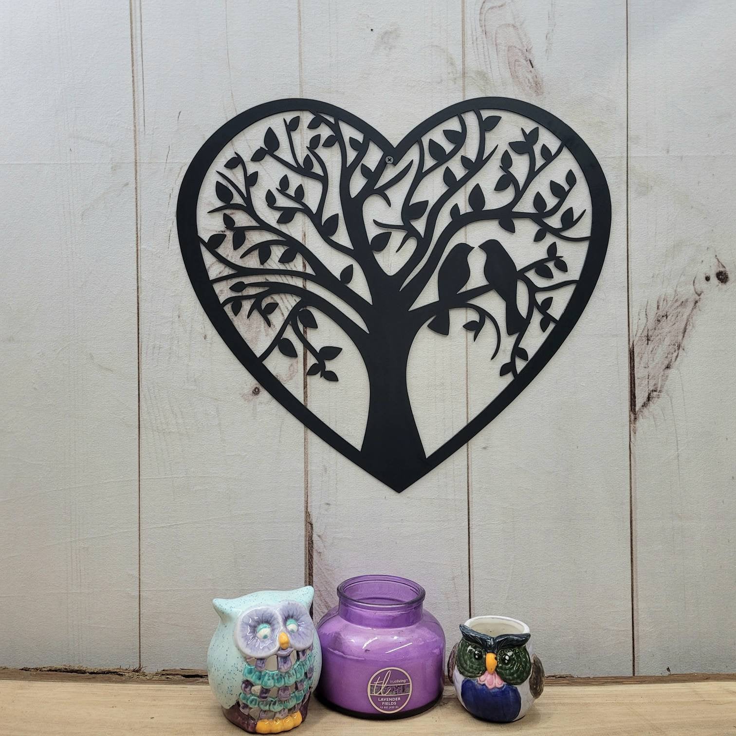 Heart Tree of Life Metal Wall Sign Aluminum Sign — alternate angle